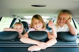 kids on a trip in car